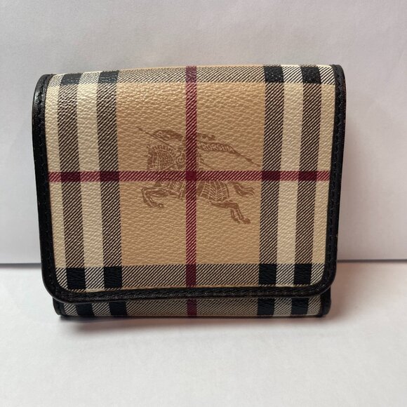 Burberry Beige/Brown Haymarket Check Coated Canvas & Leather Leighton - Preowned - Picture 1 of 15